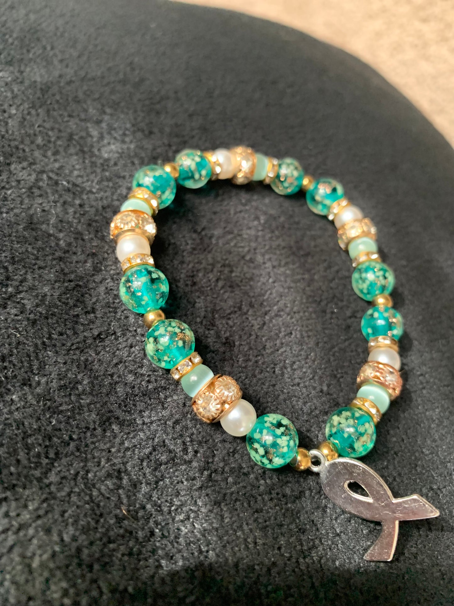 Teal and Gold Bracelet