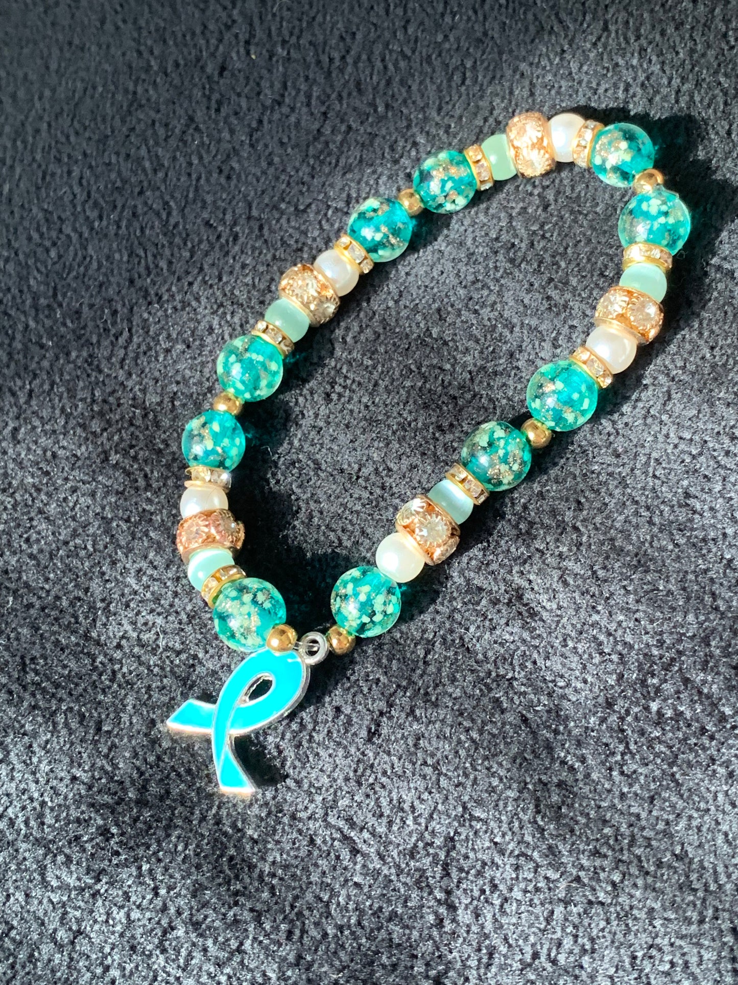 Teal and Gold Bracelet